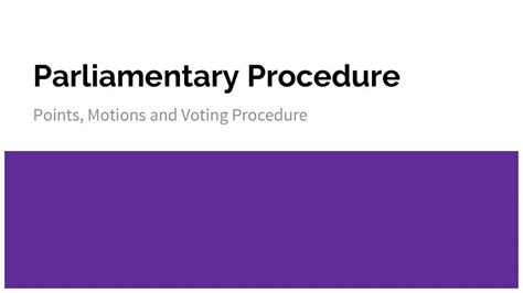 Parliamentary Procedure Ppt Download