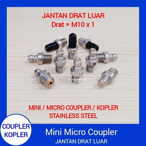 Jual Mini Micro Kopler Coupler Jantan Drat Luar Stainless Steel M X