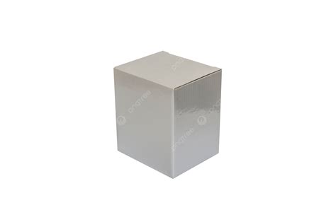 Silver Box Isolate In Studio Cardboard Merchandise Container