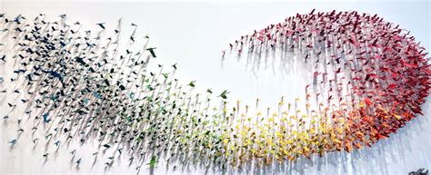 3d Wave Art Sculpture of Flying Birds in formation by Joel Amit