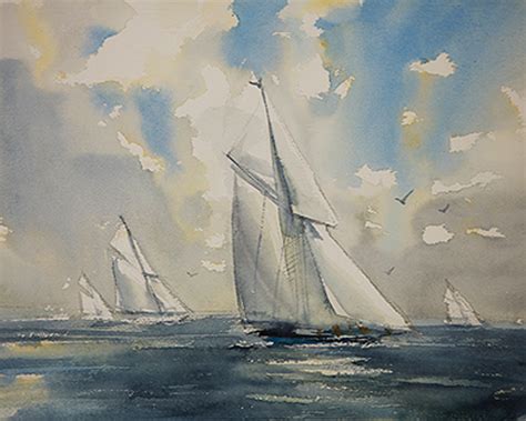 Art Of Watercolor How To Paint A Seascape And A Sailing Boat