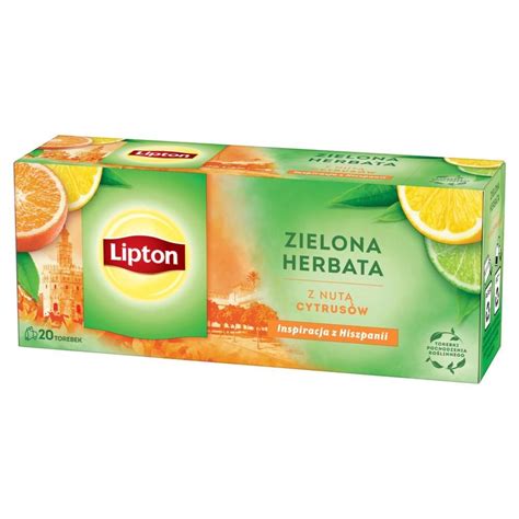 Lipton Zielona Herbata Z Nut Cytrus W G Torebek Zakupy