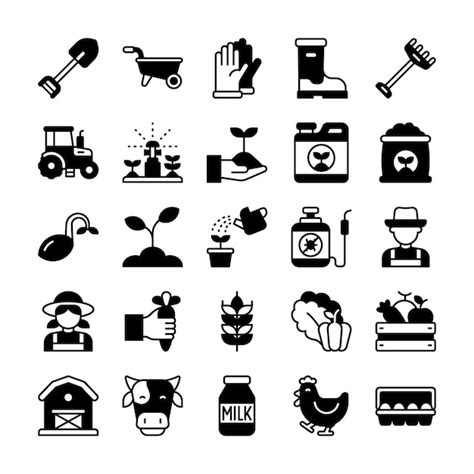 Premium Vector Farming And Agriculture Icon Set In Glyph