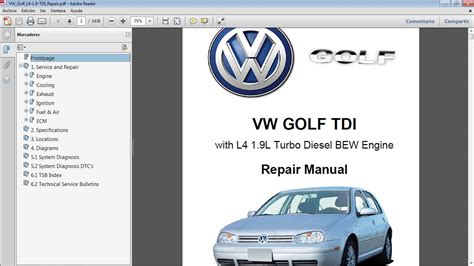 Manuales De Taller De VW VW GOLF TDI 4 Cil 1 9L