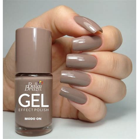 Esmalte Unhas tons Nude e Cinza EFEITO GEL Seca rápido longa duração