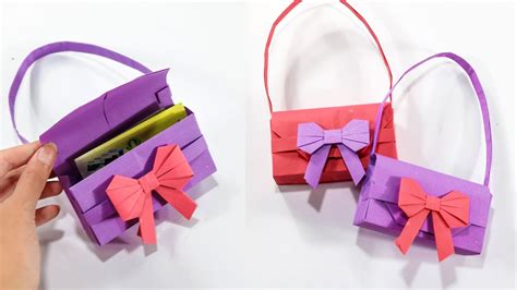 How To Make Paper Handbag EASY PAPER CRAFT IDEAS Paper Purse Bag