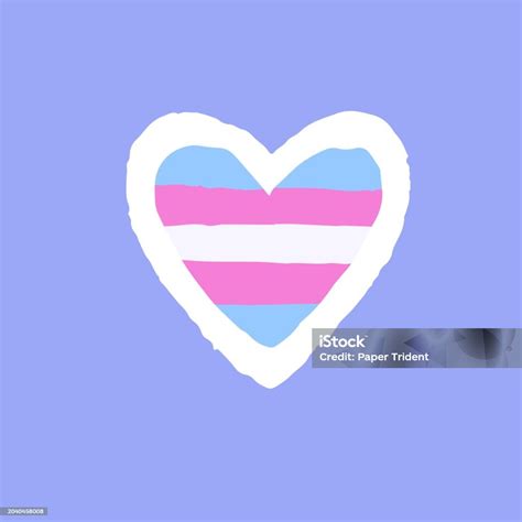 Transgender Pride Flag In Heart Shape Lgbt Love Symbol Lgbtq Rainbow Sticker With Blue Pink