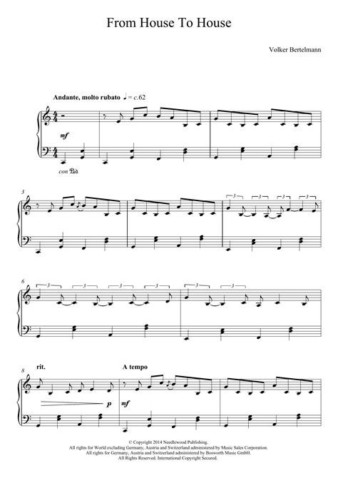 From House To House Sheet Music Hauschka Piano Solo