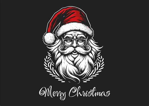 Premium Vector Santa Claus Logo Merry Christmas Emblem Illustration