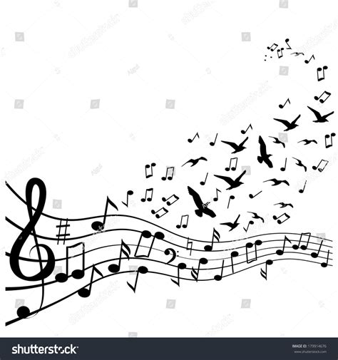 Various Music Notes On Stave Vector Stock Vector (Royalty Free) 179914676 | Shutterstock