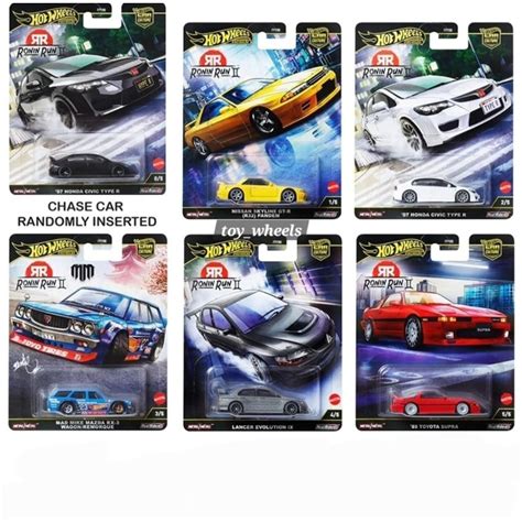 Hot Wheels Ronin Run Seal Case Set Of Pcs Premium Car Culture Civic Type R FD Supra