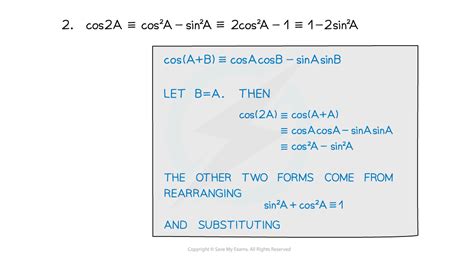 double angle formulae ocr  level maths  revision notes