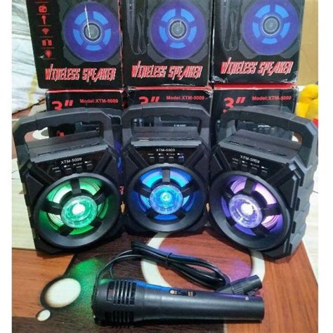 Jual COD SPEAKER BLUETOOTH PROTABLE XTM 5009 PLUS MIC KARAOKE X BASS