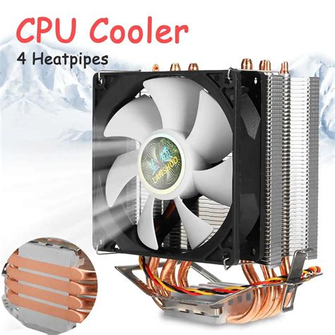 PC CPU Cooler Heatsink 4 Heatpipe Fan Cooling Cooler Radiator For LGA