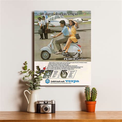 Jual Poster Iklan Jadul Jaman Dulu Lucu Motor Vespa Px E