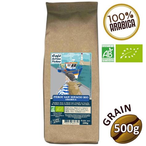 Café grain arabica PÉROU SAN IGNACIO BIO 500g CAFÉ DU VIEUX PÊCHEUR