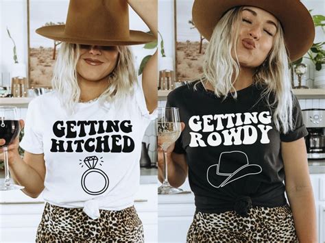 Nashville Bachelorette Shirts Getting Hitched Getting Rowdy Country