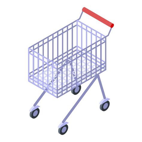 Shopping Cart Icon Isometric Style Stock Vector Illustration Of