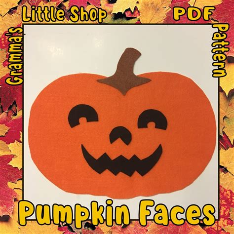 Pumpkin Face Pattern __ Downloadable PDF File to Make Felt Pumpkin and ...