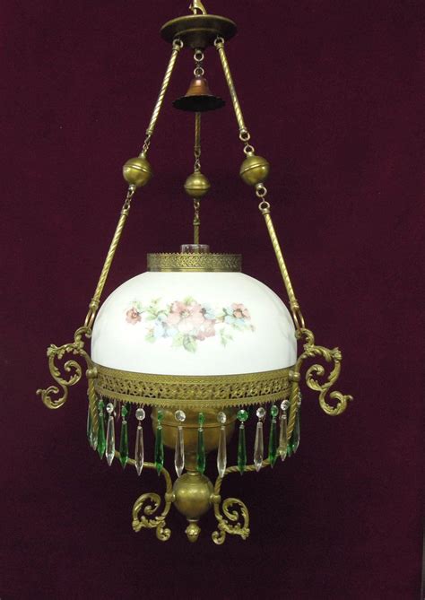 Victorian P A Hanging Parlor Oil Lamp White Oil Lamps Antique