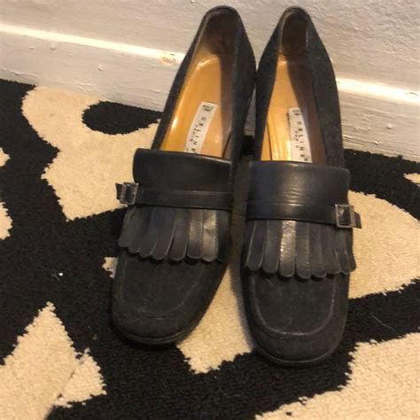 Celine Gray Flannel Kiltie Loafer Pumps Gem