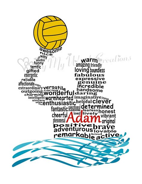 Personalized Water Polo Word Art Water Polo Digital Wall Art Etsy