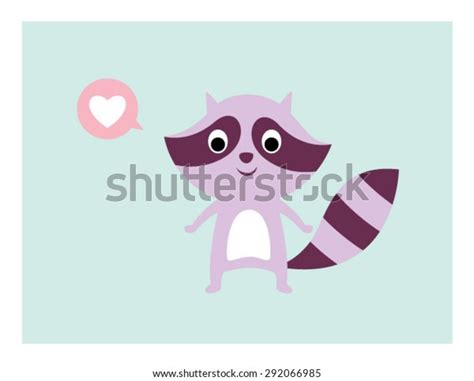 Cute Raccoon Valentine Love Card Stock Vector Royalty Free 292066985