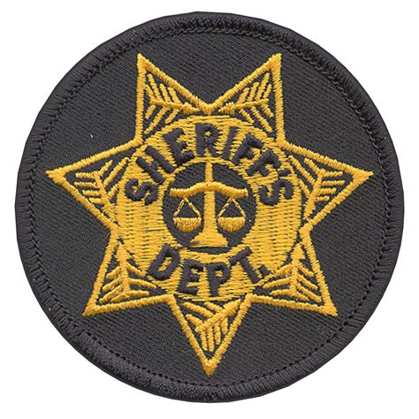 Sheriff Badge Patch Round Star Gold On Midnight Blue