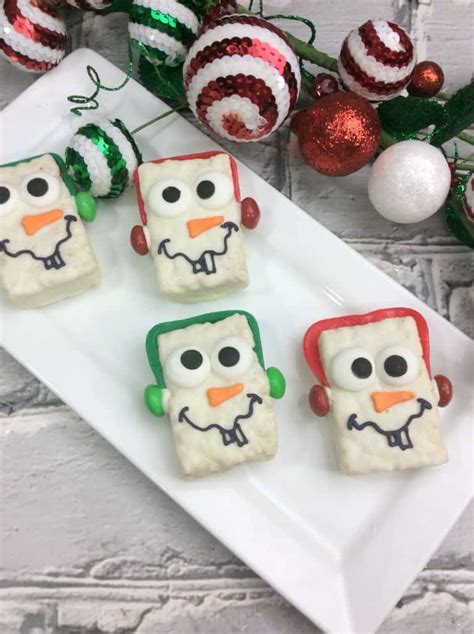 Snowman Rice Krispie Treats Easy Holiday Treats For Kids