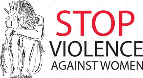 Stop Violence Against Women Concept Sketch Drawing Poster Stop