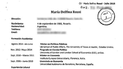 El Curriculum De Delfina Rossi Infobae