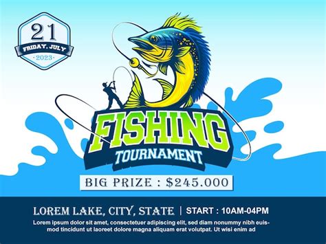 Premium Vector Fishing Tournament Flayer Vector Template