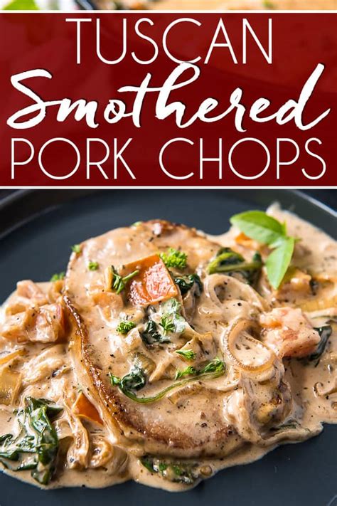 Easy Tuscan Smothered Pork Chops • The Crumby Kitchen