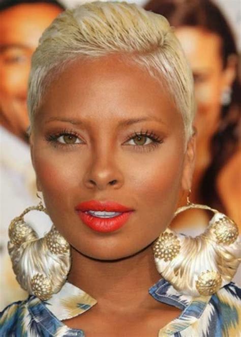 Eva Marcille Platinum Blonde Pixie African American Hairstyle Name With