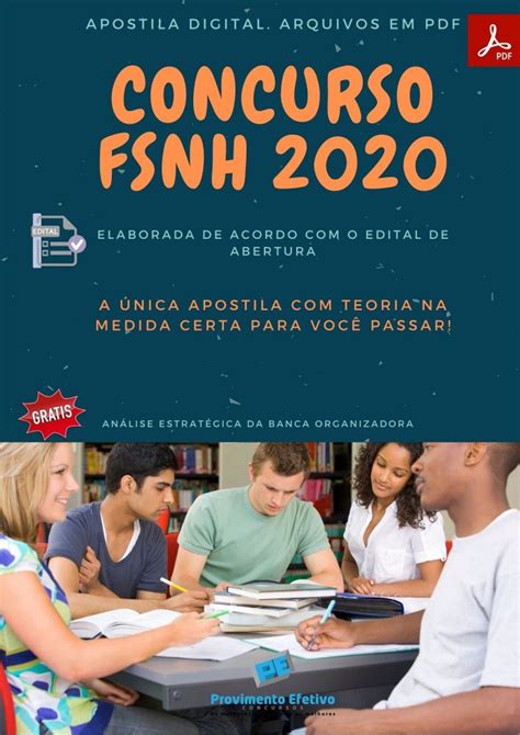 Provimento Efetivo Concursos Apostila Concurso Publico Fsnh