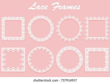 Set Decorative White Lace Doilies Openwork Stock Vector Royalty Free