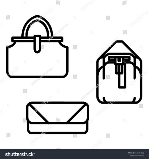 Women Fashion Handbags Collection Vector Sketch Stock Vector Royalty