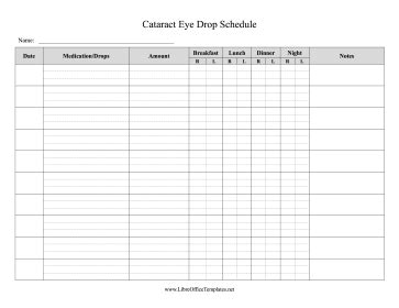 Cataract Eye Drop Schedule