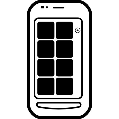 Mobile Phone With Black Squares On The Screen Icon