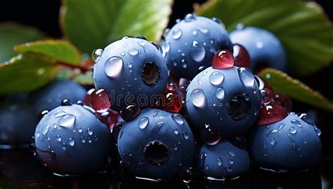 Freshness Of Nature Bounty Wet Berry Fruit Ripe And Healthy Generated