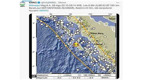 Pagi Ini Gempa 6 4 Guncang Kepulauan Mentawai Sumatera Barat Warga