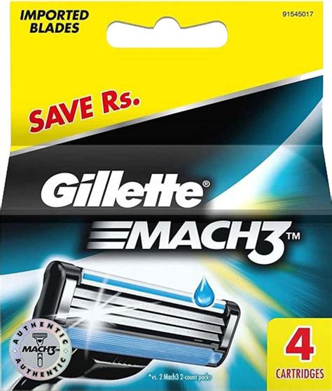 Buy GILLETTE MACH 3 MANUAL SHAVING RAZOR BLADES 4S PACK CARTRIDGE