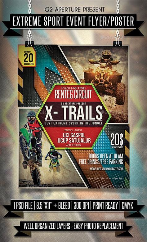 Sports Flyer Template Free Awesome Extreme Sport Event Flyer Poster