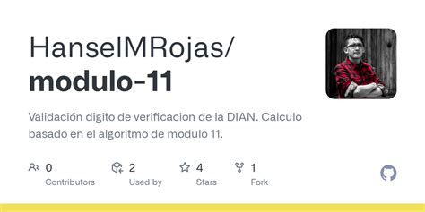 Github Hanselmrojas Modulo Validaci N Digito De Verificacion De