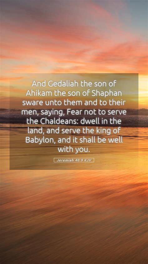 Jeremiah 40 9 KJV Mobile Phone Wallpaper And Gedaliah The Son Of