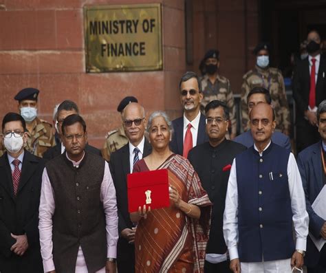 Budget 2023 Nirmala Sitharaman Dons Bright Red Silk Saree To Signify