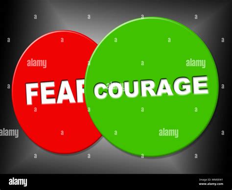 Courage Sign Showing Grit Courageousness And Placard Stock Photo - Alamy