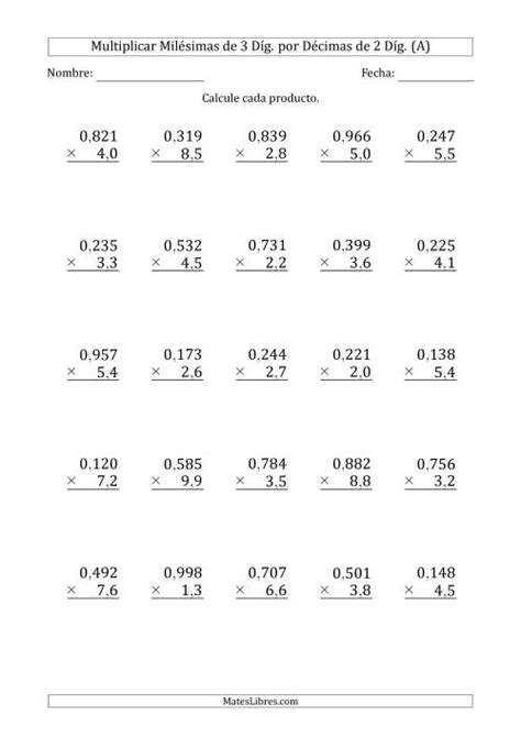 5 Ejemplos De Multiplicacion De Decimales Nuevo Ejemplo Images