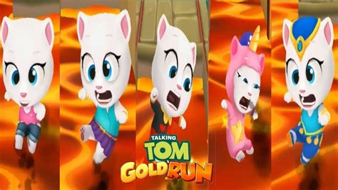 Talking Tom Gold Run All Angela Character Lava Down In Lava World