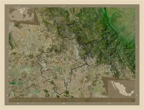 Queretaro Mexico High Res Satellite Major Cities Stock Illustration